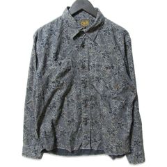 CALEE キャリー 長袖シャツ 花柄 総柄 コットン ネイビー L 27112951