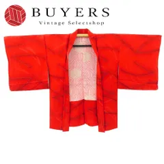 【中古】 羽織 正絹 レッド しつけ糸あり 和装 呉服 和服 きもの レディース 女性