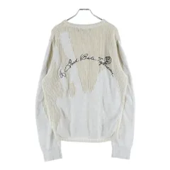 A GOOD BAD INFLUENCE (アグッドバッドインフレンス) クレイジーパターン バックロゴデザイン モックネック ニット セーター ベージュ