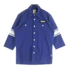 LEGENDA (レジェンダ) フロントロゴワッペン コットン 七分袖シャツ ブルーのサムネイル