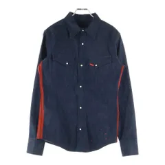 1 PIU 1 UGUALE 3 (ウノピゥウノウグァーレトレ) スナップボタン デニム 長袖 シャツ インディゴ MRS115