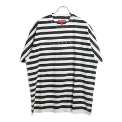 SUPREME (シュプリーム) 24SS Overprint Stripe S/S Top オーバープリント ボーダーTシャツ 半袖クルーネックカットソー ブラック/ホワイト