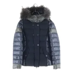 DUVETICA (デュベティカ) CALINITIDE カリニタイド ウールナイロン切替 ラクーンファー ダウンジャケット ブラック レディース 1157-MFG