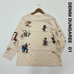 DENIM DUNGAREE デニムダンガリー☆オーバーサイズクルーネックロングTシャツ 01 ラクガキ 大人用 男女兼用