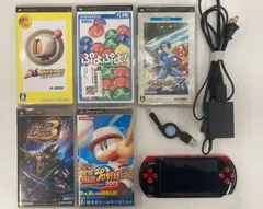 SONY PSP 3000 レッド ブラック 赤 黒プレステーション ポータブル 本体 ゲームソフト 5本付き