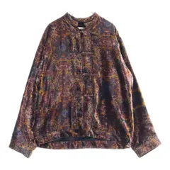 TOGA VIRILIS (トーガ ビリリース) 19SS VELVET PRINT SHIRT 総柄 長袖ベロアチャイナシャツ ボルドー TV92-FJ313のサムネイル