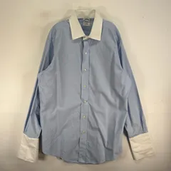 古着 ブルックスブラザーズ Brooks Brothers 長袖シャツ ドレスシャツ カフス EXTRA SLIM FIT L  ブルー系 ツートン メンズ
