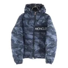 MONCLER (モンクレール) 18AW AITON GIUBBOTTO アイトン カモ柄 フロントロゴ ジップアップ ダウンジャケット ネイビー D2091418405のサムネイル
