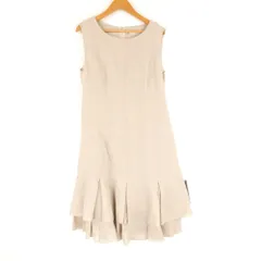 美品 FOXEY フォクシー 37935 マリーゴールド Marigold ワンピース 38 Sサイズ相当 麻他 ミディ丈 ノースリーブ ミニ フリル レディース AD1635A30 