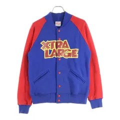 X-LARGE (エクストララージ) フロントロゴ バックプリント スタジアムジャケット スタジャン ブルゾン ブルー/レッド 0193512