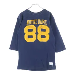 CHAMPION (チャンピオン) 80S VINTAGE NOTRE DAME ヴィンテージ USA製 トリコロールタグ ナンバリングプリント フットボールTシャツ ネイビー