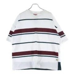 is-ness (イズネス) 18SS BIG RUGGER T-SHIRT ボーダー クルーネック 半袖Tシャツ カットソー ホワイト 30SSCSCT01のサムネイル