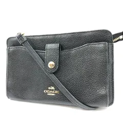 【美品!!】 COACH コーチ レザー ショルダーバッグ B1792 53529 ブラック 黒 無地 B1792 53529 ポーチ ウォレット レディース