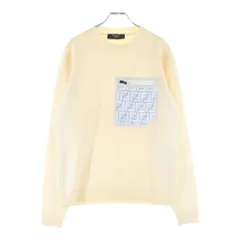 FENDI (フェンディ) 20SS ズッカ柄メッシュポケット クルーネック ニットスウェット セーター ベージュ FAE536 AAXSのサムネイル