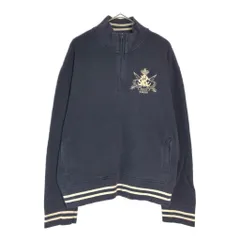 Polo by Ralph Lauren ポロ ラルフローレン ハーフジップ スウェット ネイビー(メンズ L)中古 古着 X4643