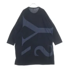 Y's (ワイズ) 18SS 反転箔 ロゴプリントデザイン コットン ワンピース レディース ブラック YE-T19-676のサムネイル