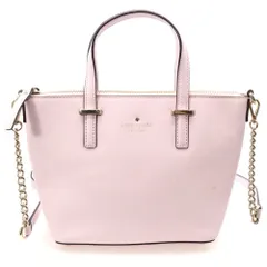 Kate Spade (ケイトスペード) チェーンショルダー付き レザーハンドバッグ ピンク