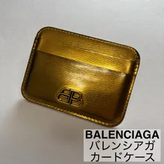 BALENCIAGA/バレンシアガ/カードケース/BBメタルロゴ/メタリックレザー/カードホルダー/ゴールド　　　【SH183】