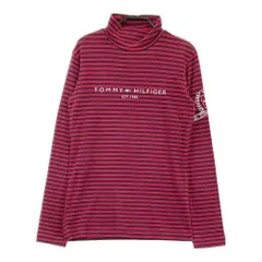 サイズ：S TOMMY HILFIGER GOLF トミー ヒルフィガーゴルフ  ハイネック長袖Tシャツ ボーダー柄 レッド系 [240101646717] ゴルフウェア レディース ストスト