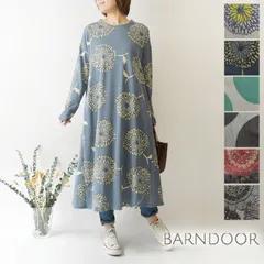 【新品】【BARNDOOR バーンドア】20天竺 天竺 フレアー ワンピース(1203031)<br><br>レディース 春 夏 カジュアル 大きいサイズ  おしゃれ トップス ナチュラル