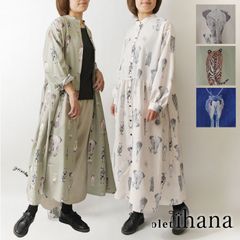 ✴︎試着のみ✴︎ 河谷シャツ 旅日和 フクロウと羊 ロングシャツ 