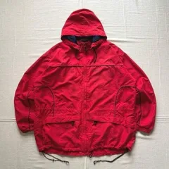 90s　vintage　archive　OLD UMBRO　アンブロ　ギミック　ナイロンジャケット　フルジップアップブルゾン　ひし形ロゴ刺繍　切替ライン　裾ゴム　テック　レッド　ビッグサイズ　XL　Y2K　C-BOY　gimmick nylon jacket