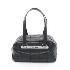 シャネル CHANEL ハンドバッグ チョコバー ブラック レザー チョコバー ショルダーバッグ レディース Used A