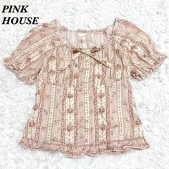 ✨美品✨ ピンクハウス　ブライアローズ柄ブラウス　ピコフリル　リボン　前開き ✨美品✨ ピンクハウス ブライアローズ柄ブラウス ピコフリル リボン