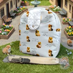 仕切りファスナー付きポシェット　ポメラニアン