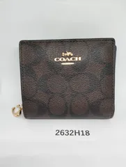 【2632H18】 コーチ COACH 二つ折り 財布 シグネチャー ミニ財布 レディース 中古