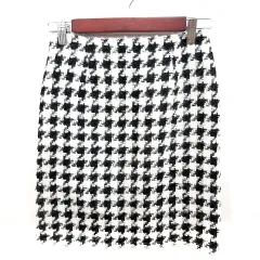 プロポーション ボディドレッシング PROPORTION BODY DRESSING スカート 台形 ミニ 総柄 2 黒 ブラック 白 ホワイト /RT