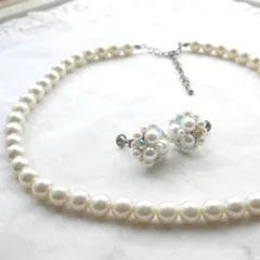 ウェディング パールネックレス＆イヤリングセット｜Classic Pearl｜ブライダルアクセサリー