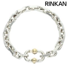 美品 Tiffany 1837 メイカーズ ワイド チェーン ブレスレット 金銀 