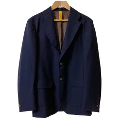美品 ernesto エルネスト シングル メタルボタン テーラードジャケット EKJ531311 サイズ44 ネイビー メンズ 古着 中古 USED