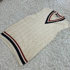 【美品】 UNIQLO ANDERSON（JW アンダーソン） コラボ クリケットロングベスト レディースLサイズ リネンコットン混