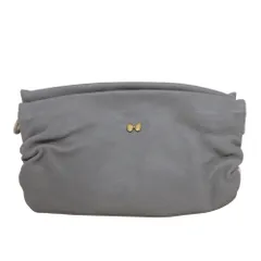 良品 mina perhonen ミナペルホネン レザー マルチポーチ グレー レディース 古着 中古 USED