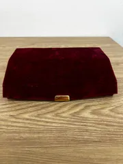 ÷4 ベロア素材 ダークレッドカラー ジュエリーケース jewel box 【アクセサリー】 【2】