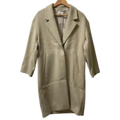 美品 BEAUTY&YOUTH ビューティーアンドユース HAMILTON WOOL MIX ドロップショルダーテーラーコート サイズM ベージュ レディース 古着 中古 USED