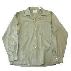 USA製 60s ARROW OPEN COLLER L/S SHIRT M アロー 開襟長袖シャツ オープンカラー ボックス ピスタチオ 緑 古着