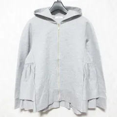 良品 23AW yori ヨリ ダンボールニットパーカー フレア ペプラム フーディー YR15-23148AW F グレー レディース 古着 中古 USEDのサムネイル