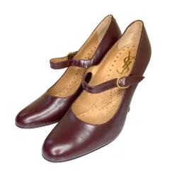 美品 YVES SAINT LAURENT rive gauche イヴサンローランリヴゴーシュ パンプス サイズ37.5 約24cm ボルドー ブラウン レディース 古着 中古 USED