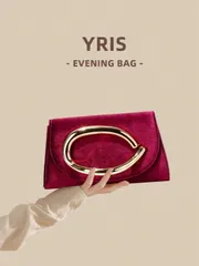 バッグ レディース ドレスバッグ 1個 ベルベット ワインレッド フラップクラッチバッグ 女性用、ゴールドのデコレーション付き、ファッションと優雅さの融合を演出、結婚式、パーティー、プロム、フォーマルな場面でクラッ