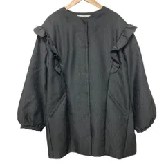 良品 SONO ソーノ クリスタルジャガード フリルショートコート サイズ1 ブラック  レディース 古着 中古 USEDのサムネイル