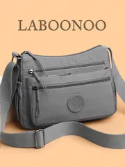 バッグ レディース ショルダーバッグ 調整可能なストラップ付きナイロンショルダーバッグ、複数のコンパートメント、無地、ジッパー開閉、ポリエステルライニング、軽量で便利なクロスボディバッグ、デイリーユース向け