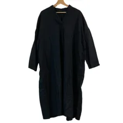美品 nest Robe ネストローブ キーネックリネンワンピース サイズF インディゴブルー レディース 古着 中古 USED