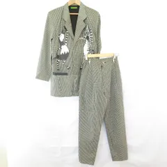 OLLEBOREBLA ALBEROBELLO オレボレブラ アルベロベロ ギンガムチェック ジャケット パンツ セットアップ ブラック ホワイト レディース 古着 中古 USED