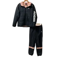 美品 adidas アディダス マルチSPウェア パデッド フーデッドジャケット パンツ セットアップ サイズL ブラック レディース 古着 中古 USED