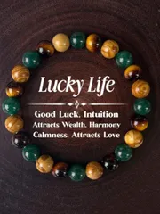 ジュエリー メンズ ブレスレット 8mmグリーンモスアゲート アバンダンスと繁栄のブレスレット、タイガーアイ 幸運と成功、勇気、集中力、エネルギーヒーリング スピリチュアルジュエリー 女性と男性への贈り物