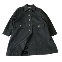 希少 イヴサンローラン YVES SAINT LAURENT ウール ハーフコート ジャケット チャコールグレー M 定番モデル お買い得