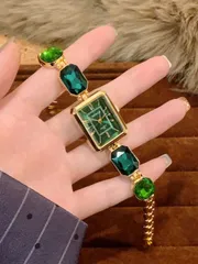 腕時計 レディース クォーツ 1個 ファッション光沢のある レディース スクエア クォーツ 腕時計、カジュアル 多用途、デイリー使いに適し、ピンク/ゴールド/ブラックから選択可能